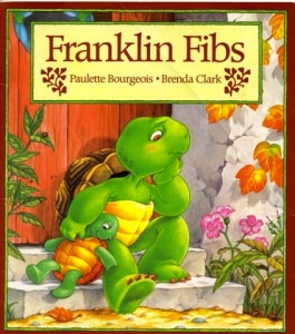 Cover of Franklin Fibs with Illustration of an adult turtle and child turtle sitting